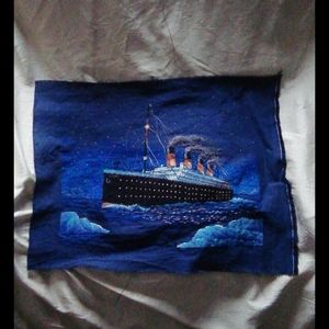 Titanic cross-stitched image